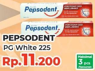 Promo Harga PEPSODENT Pasta Gigi Pencegah Gigi Berlubang White 225 gr - Yogya
