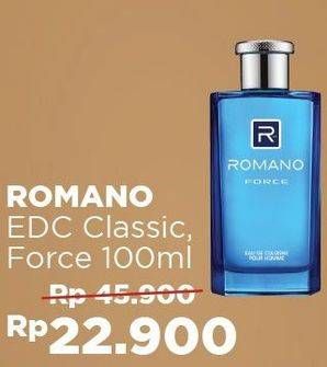 Promo Harga ROMANO Eau De Cologne Force, Classic 100 ml - Alfamart