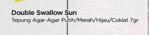 Promo Harga Sun Swallow Matahari Agar Agar Putih, Coklat, Hijau, Merah 7 gr - TIP TOP