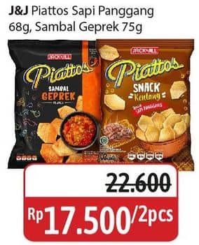 Promo Harga Piattos Snack Kentang Sapi Panggang, Sambal Geprek 68 gr - Alfamidi