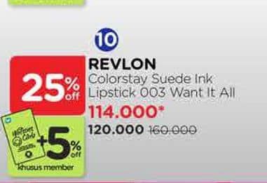 Promo Harga Revlon Colorstay Suede Ink Lipstick 003 Want It All  - Watsons