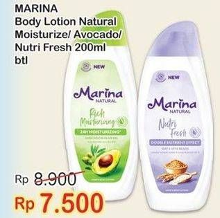 Promo Harga MARINA Hand Body Lotion Rich Moisturizing, Avocado, Nutri Fresh 200 ml - Indomaret