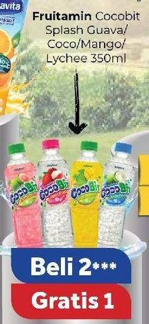 Promo Harga Fruitamin Minuman Coco Bit Splash Guava, Splash Coco, Splash Mango, Splash Lychee 350 ml - Carrefour
