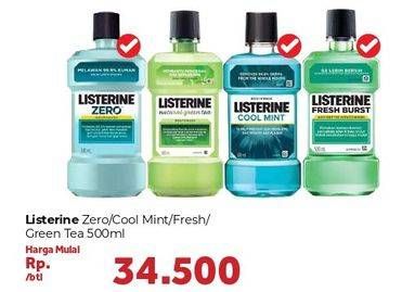Promo Harga LISTERINE Mouthwash Antiseptic Zero, Cool Mint, Fresh Burst, Natural Green Tea 500 ml - Carrefour