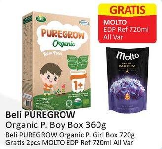 Promo Harga ARLA Puregrow Organic 1+ 360 gr - Alfamart