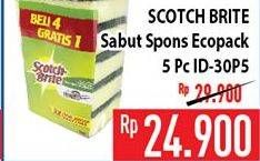 Promo Harga 3M SCOTCH BRITE Sabut Spon ID-30P5 5 pcs - Hypermart