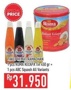Promo Harga Roma Coconut Biscuit / Abc Syrup Squash Delight  - Hypermart
