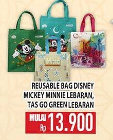Promo Harga Reusable Bag Disney Mickey Minnie Lebaran, Tas Go Gree Lebaran  - Hypermart