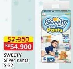 Promo Harga Sweety Silver Pants S32 32 pcs - Alfamart