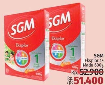 Promo Harga SGM Eksplor 1+ Susu Pertumbuhan Madu 600 gr - LotteMart
