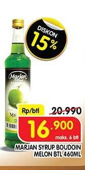 Promo Harga MARJAN Syrup Boudoin Melon 460 ml - Superindo