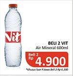 Promo Harga VIT Air Mineral per 2 botol 600 ml - Alfamidi