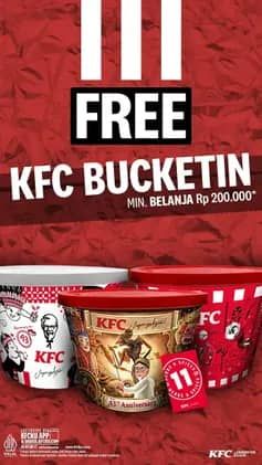 Promo Harga Free KFC Bucketin  - KFC