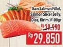 Promo Harga Salmon Fillet Slice per 100 gr - Hypermart