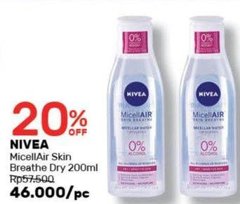 Promo Harga NIVEA MicellAir Skin Breathe Micellar Water All Variants 200 ml - Guardian