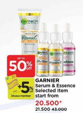 Promo Harga Garnier Serum & Essence Selected Item  - Watsons