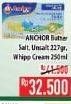 Promo Harga ANCHOR Butter 227 gr/Whipping Cream 250 ml  - Hypermart