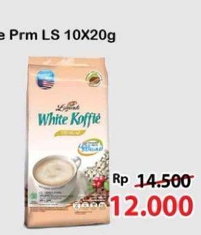 Promo Harga Luwak White Koffie Less Sugar per 10 sachet 20 gr - Alfamart