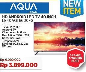 Promo Harga Aqua LE40AQT6600FG Android Smart TV  - COURTS
