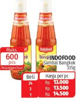 Promo Harga INDOFOOD Sambal Bangkok 335 ml - Lotte Grosir