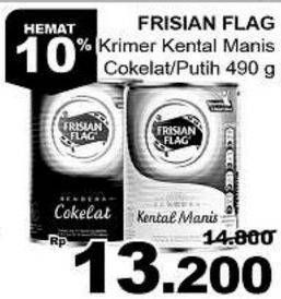 Promo Harga FRISIAN FLAG Susu Kental Manis Cokelat, Putih 490 gr - Giant