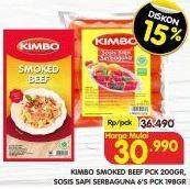 Promo Harga KIMBO Smoked Beef 200 g, Sosis Sapi Serbaguna 198 g  - Superindo