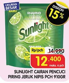 Promo Harga Sunlight Pencuci Piring Jeruk Nipis 100 910 ml - Superindo