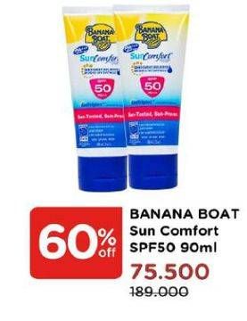 Promo Harga BANANA BOAT Sun Comfort Lotion SPF50 90 ml - Watsons