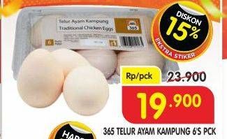 Promo Harga 365 Telur Ayam Kampung 6 pcs - Superindo