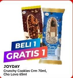 Promo Harga Joyday Ice Cream Stick Crunchy Cookies Cream, Crunchy Choco Lava 65 gr - Alfamart