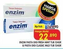 Promo Harga ENZIM Pasta Gigi Fresh Mint, Classic Mild 124 gr - Superindo