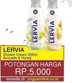 Promo Harga LERVIA Shower Cream Milk Avocado, Honey 250 ml - Yogya
