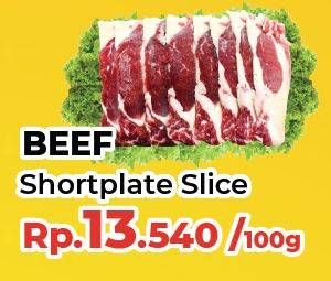 Promo Harga Beef Short Plate Slice per 100 gr - Yogya