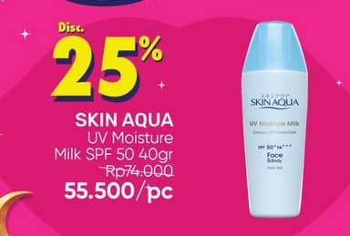 Promo Harga Skin Aqua UV White Milk SPF 50 40 gr - Guardian
