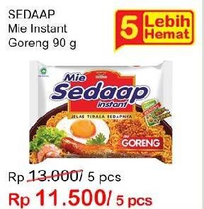 Promo Harga SEDAAP Mie Goreng per 5 pcs 90 gr - Indomaret