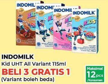 Promo Harga Indomilk Susu UHT Kids All Variants 115 ml - Yogya