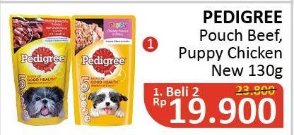 Promo Harga PEDIGREE Makanan Anjing Beef, Puppy per 2 pouch 130 gr - Alfamidi