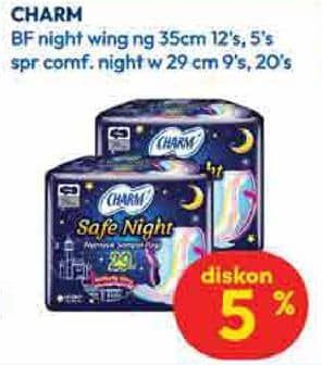 Promo Harga Charm Body Fit Night Wing 29cm, Wing 35cm 6 pcs - Hypermart