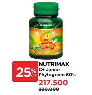 Promo Harga Nutrimax C+ Junior Phytogreen 60 pcs - Watsons