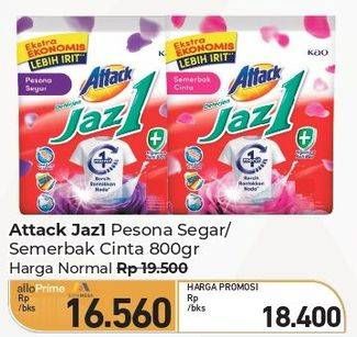 Promo Harga Attack Jaz1 Detergent Powder Semerbak Cinta, Pesona Segar 800 gr - Carrefour