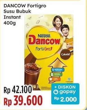 Promo Harga Dancow FortiGro Susu Bubuk Instant 400 gr - Indomaret