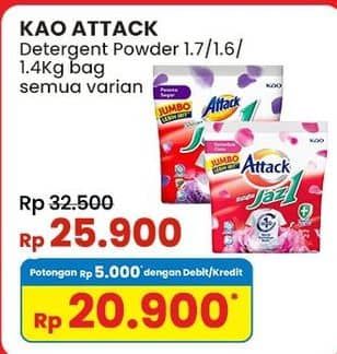 Promo Harga Attack Jaz1 Detergent Powder All Variants 1400 gr - Indomaret