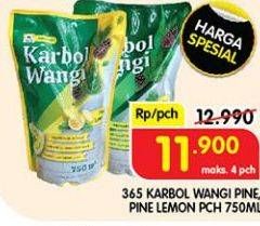 Promo Harga 365 Karbol Wangi Lemon, Pine 750 ml - Superindo