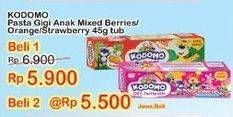 Promo Harga KODOMO Pasta Gigi Mixed Berries, Orange, Strawberry 45 gr - Indomaret