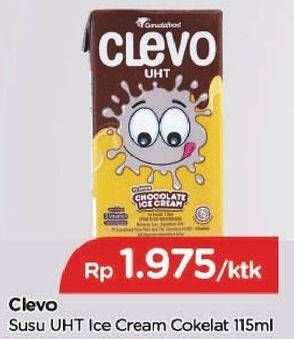 Promo Harga CLEVO Minuman Susu Chocolate Ice Cream 115 ml - TIP TOP