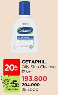 Cetaphil Oily Skin Cleanser 125 ml Diskon 20%, Harga Promo Rp204.000, Harga Normal Rp255.000, Khusus Member Rp. 193.800, Khusus Member