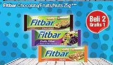 Promo Harga FITBAR Makanan Ringan Sehat Chocolate, Fruit, Nuts 25 gr - Carrefour