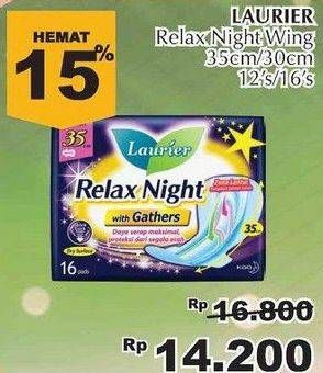 Promo Harga Laurier Relax Night Gathers 35cm 16 pcs - Giant