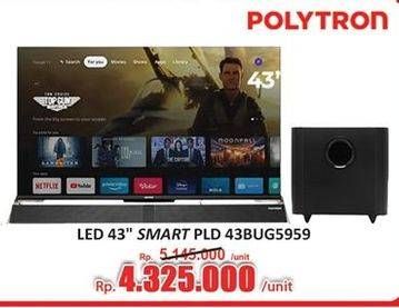 Promo Harga Polytron 4K UHD Smart Cinemax Soundbar Google TV 43 Inch PLD 43BUG5959  - Hari Hari