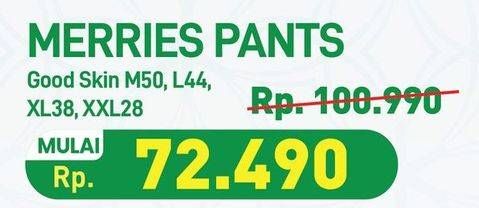 Promo Harga Merries Pants Good Skin L44, M50, XL38, XXL28 28 pcs - Hypermart